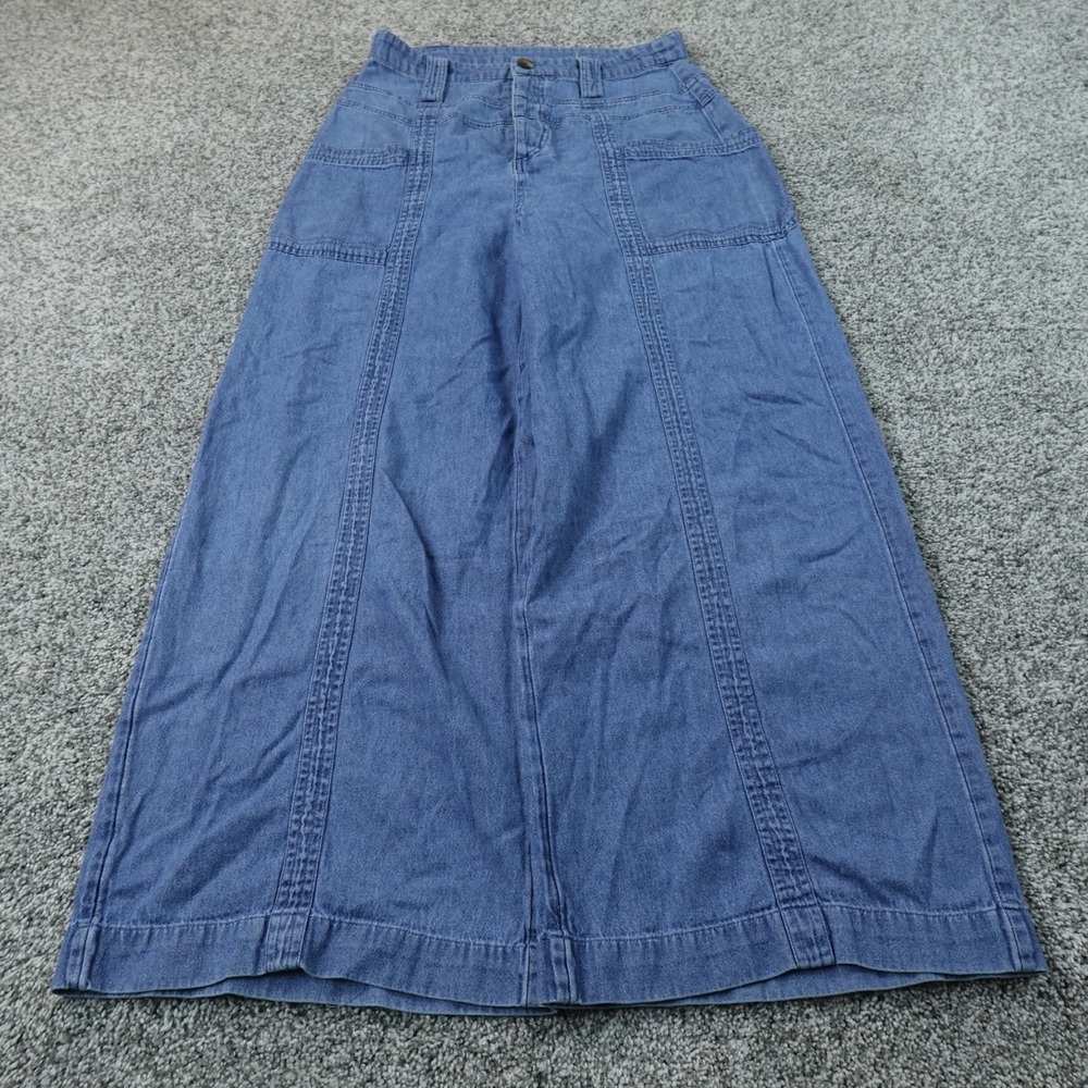 American Eagle Jeans Womens 8 Dark Blue Denim Pants High Rise Wide Leg Baggy AE